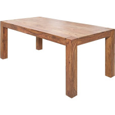invicta INTERIOR Massar Solid Dining Table 160 cm Sheesham Table Unique Grain Wooden Table Kitchen Table Conference Table