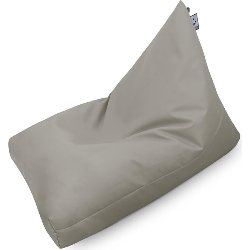 HAPPERS Pyramid Bean Bag XL Faux Leather Inner Light Grey