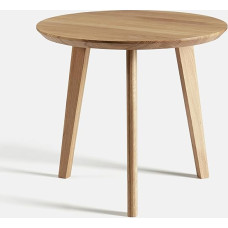 Side Table Round Small Living Room Table Coffee Table Wooden Side Table Light Oak Diameter 50 cm Height 45 cm