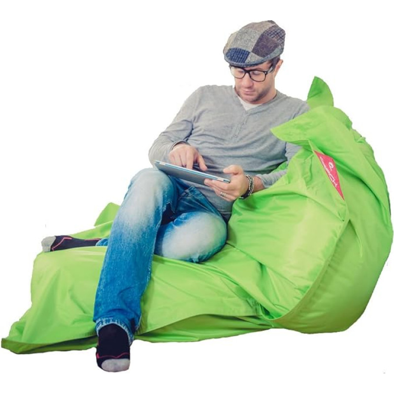 QSack Outdoor Bean Bag XXL, German Quality Filling, 140 x 180 cm (Apple Green)