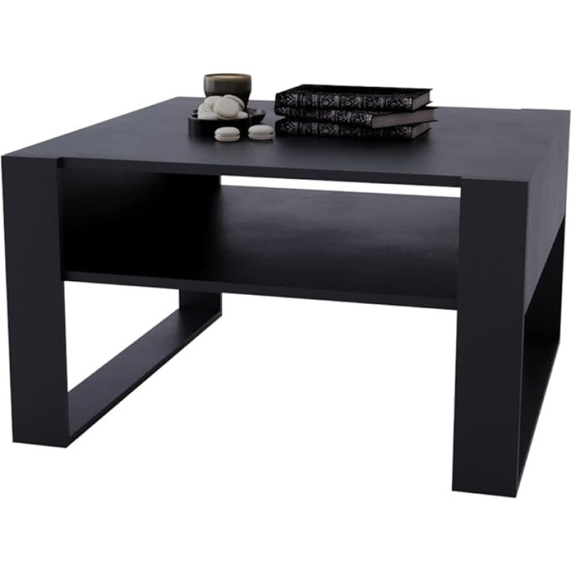AKKE Checked Coffee Table for Living Room, Side Table, Living Room Table, Modern Sofa Table, Coffee Table, Decorative Furniture for Living Room, Living Room Tables, Coffee Tables, Black with Black