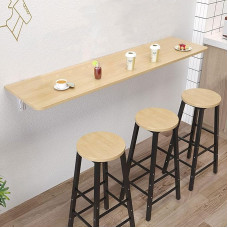 Wandmontierter Klapptisch für kleine Räume, schmaler Küchentisch, perfektes Zuhause, Büro, Bar, Waschküche, Esszimmer, kompaktes Design (Farbe: Holz)