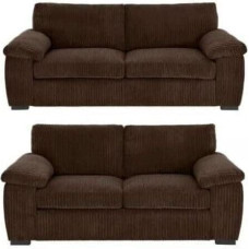 Jumbo Cord 3+2 Seater Sofa Set, Comfortable and Stylish Living Room Furniture, Brown Sofa Set for Cosy and Modern Home Decor