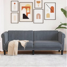 IKAYAA Chesterfield 3-Seater Sofa with Cushion Chesterfield Couch 3-Seater Sofa Chesterfield Armchair Velvet 203 x 77 x 74 cm Dark Grey