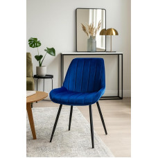 Kernlicht Dining Room Chair Velvet Royal Blue for Living Room Dining / Study