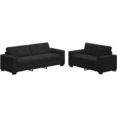 Vopese 2-teiliges Sofa-Set mit Kissen, schwarzer Samt Sofa Model3324726