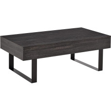 HOMCOM Coffee Table Side Table Sofa Table TV Table Coffee Table Living Room Table with Drawer Shelves Sturdy Steel Frame Easy Assembly Modern Wood Chipboard Metal Dark Grey 110 x 60 x 40 cm