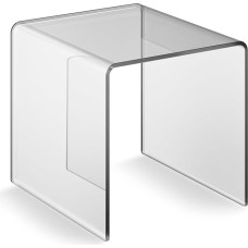 EH Design Acrylic Table - Set of 3 Side Tables in Glass Look - UV-Resistant & 7X Shatterproof than Glass - Versatile as a Coffee Table, TV Stand or Bedside Table - Made in Germany