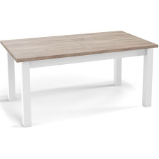 WFL GROUP Modern Rectangular Extendable Dining Table - Space Saving - White Wooden Legs - 160 to 200 cm - Made in EU - 160 x 80 cm - Sonoma Oak