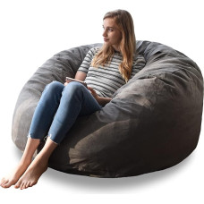 YuppieLife Robuster Sitzsackbezug, 122 cm, Dunkelgrau (ohne Füllstoff)