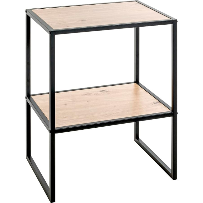 HAKU Möbel Side Table Oak Black MDF Metal Dimensions W 45 cm x H 60 cm x D 35 cm Style: Modern