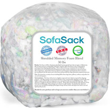 Sofa Sack 30lb Foam Refill Memory Foam Filling for Bean Bags, Dog Beds and Pillows, Multi-Colour