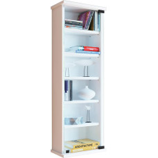 VCM Floating Wall Shelf Cabinet Display Storage Unit Bookcase Glass Wood CD DVD Loposa White