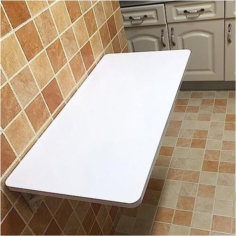 An der Wand montierter Klapptisch – Platzsparender Schreibtisch aus Massivholz für Zuhause, Büro und Küche – Kompakte Werkbank und Esstisch (B80 x L60 cm/B31,5 x L23,6 Zoll)