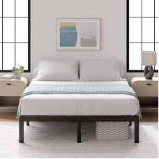 Zinus Yelena Bed 150 x 190 cm - Height 36 cm with Under Bed Storage - Metal Platform Bed Frame with Steel Slat Holder - Black