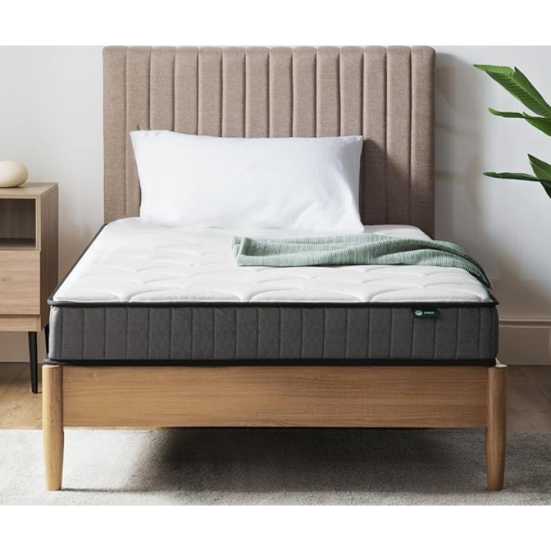 Zinus Conventional Foam Bed Mattress, White, 90 x 190 cm