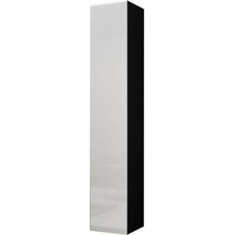 Vigo 180 Wall Cabinet, Display Cabinet, Wall Cabinet, 1 Door Cabinet with 4 Shelves, Choice of Colours, Storage Cabinet, Tall Cabinet, Living Room Cabinet, Modern Display Cabinet (Black/White High