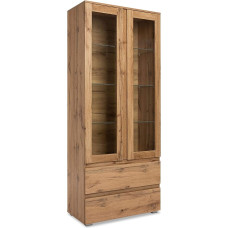 Newfurn Nikita.fourtyfive Display Cabinet Natural Wooden Display Cabinet II 80 x 191 x 40 cm (W x H x D) II in Honey Oak Decor Honey Oak Living Room Bedroom Dining Room Hallway Hallway