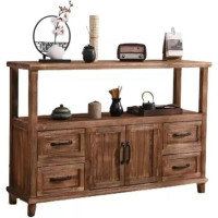 Vickyliou Entrance Table， Moderner Eingangsschrank und Sideboard – Wohnzimmer-Sideboard, Massivholz, Braun,Console Table with Storage