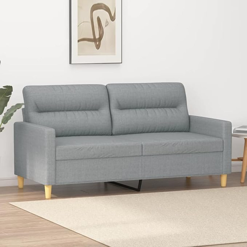ZEYUAN 359235 2-Seater Sofa Light Grey 140 cm Fabric, Sofas & Couches, Sofa Living Room, Sofa for Teenager's Room, Relax Sofa, Sofa for Bedroom, Upholstered Sofa