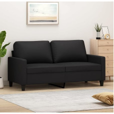 ZEYUAN 359137 2-Seater Sofa Black 140 cm Faux Leather, Sofas & Couches, Sofa Living Room, Sofa for Teenager's Room, Relax Sofa, Sofa for Bedroom, Upholstered Sofa