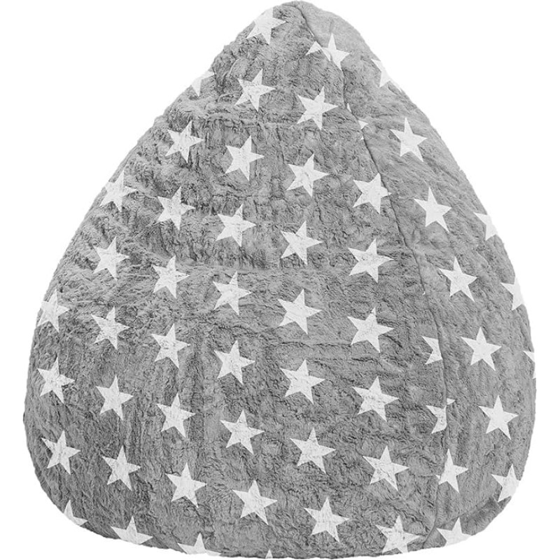 Sitting Point Fluffy Stars Large Bean Bag Approx. 120 Litres Grey (up to Approx. 7 Years)