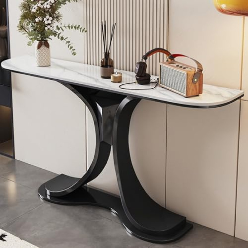 Langer Akzenttisch, moderner Konsolentisch mit Stauraum für Eingangsbereich oder Wohnzimmer, vielseitiger Sofatisch