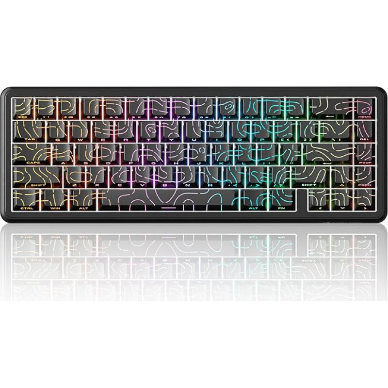 ATTACK SHARK X65 HE Magnetic Switch Rapid Trigger Keyboard, 65% Wired Gaming Keyboard with 8000 Hz Sampling Rate, 0.01 mm RT Precision, PBT Keys, QMK Driver, RGB (Black Contours)
