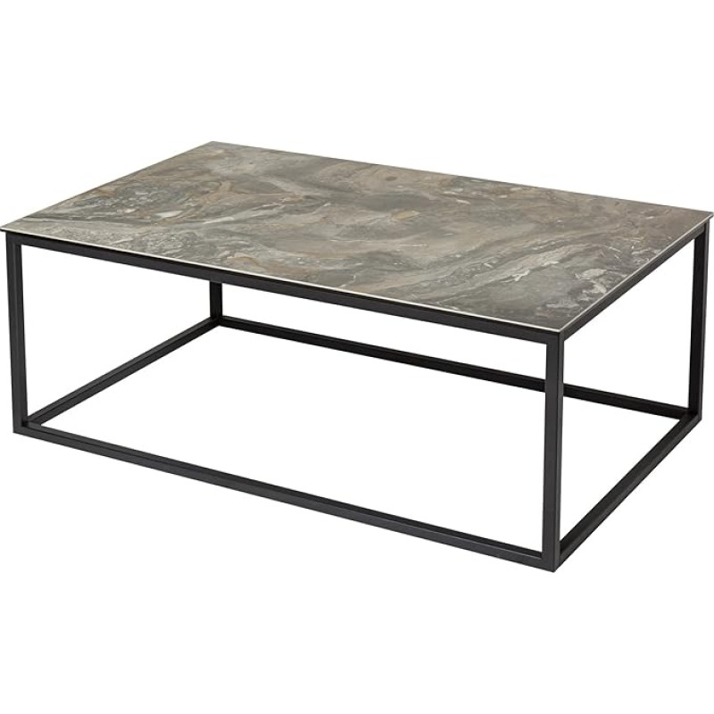 riess-ambiente.de Symbiose Design Coffee Table 100 cm Taupe Ceramic in Marble Look Elegant Side Table Industrial Style