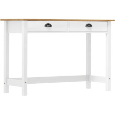 Homvdxl Wooden Console Table with 2 Drawers, Wooden Classic Desk, Vintage Sofa Table, Hallway Desk for Living Room, Hallway, Bedroom, 110 x 45 x 74 cm, White + Brown
