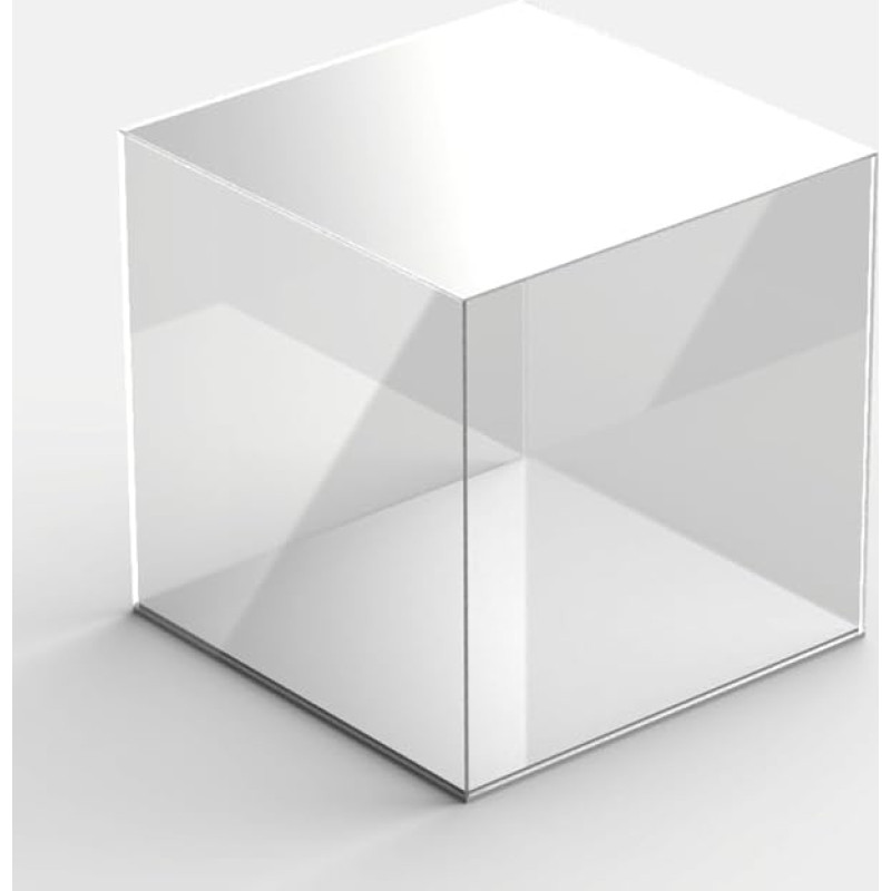 Hansen Acrylic Display Case Square 400 x 400 x 400 mm with White Base