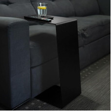 MOE UHANE Side Table Black 37 x 26.5 x 60 cm - Modern Design for Coffee - Metal C Shape - Coffee Table Modern