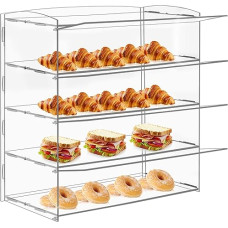 YMJOINMX Acrylic Display Case 4 Layers Bakery Pastry Display Cabinet Countertop Dessert Acrylic Display Case Donut Biscuit Display Case Plastic Case