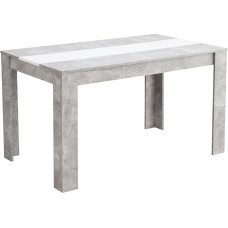 Homestyle4u 2178, Dining Room Table Wooden Kitchen Table Dining Table White Grey Wooden Table 135 x 80 cm Dining Room Living Room Kitchen