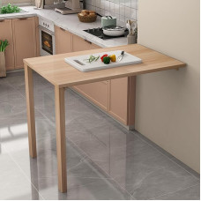 Compact Wall Desk for Small Spaces - Foldable Wood Wall-Mounted Table for Kitchen Dining Room Bedroom Living Room - Hideaway Dining & Work Station