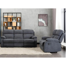 Vente-unique Sofa 3 + 2 Seater Relax Fabric Tosano - Anthracite