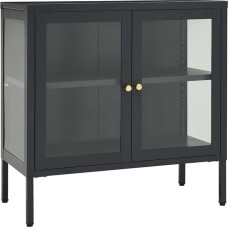 vidaXL Sideboard Anthracite 70 x 35 x 70 cm Steel and Glass