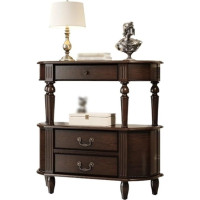 Vickyliou Entrance Table， Bauernhaus-Konsolentisch mit 3 Schubladen, rustikaler Eingangstisch aus Holz,Console Table with Storage(Black,L)