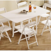 Ausziehbarer Esstisch mit 6 Stühlen, höhenverstellbar, platzsparend, Küchentisch auf Rädern für kleine Wohnungen, vielseitiger Arbeitsschreibtisch (150 cm)