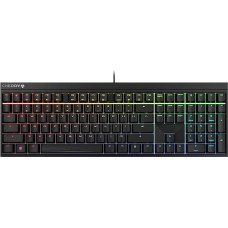 CHERRY MX 2.0S, Mechanical Gaming Keyboard with RGB Lighting, German Layout (QWERTZ), Wired, Designed in Germany, MX RED Switches, Black