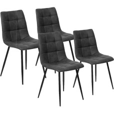 La Chaise Spaniola Barcelona Chair, Fabric, Slate Grey, 85.5 cm (H) x 44 cm (W) x 54.5 cm (D)