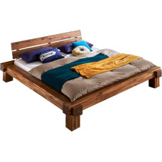 SAM Elke Beam Bed 160 x 200 cm Acacia Solid Wood Double Bed