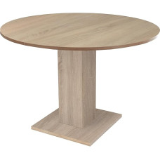DEINE TANTE EMMA Tap/Rund_90 Dining Table Round Kitchen Table Oak Rough-Sawn Nb. Extendible 90 cm Diameter