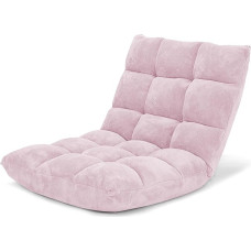 GOPLUS Floor Chair, Floor Sofa with Backrest, Floor Chair with Sleep Function, Floor Chair, Lazy Sofa, Meditation Chair for Living Room and Balcony (Light Pink)