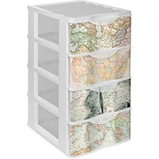 DRW 4 Drawer PVC Chest of Drawers 40 x 38 x 64 cm