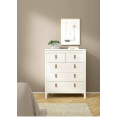 Dmora Jeanine Chest of Drawers, Multi-Purpose Chest of Drawers, Bedroom Chest of Drawers, 82 x 38 x 99 cm, White
