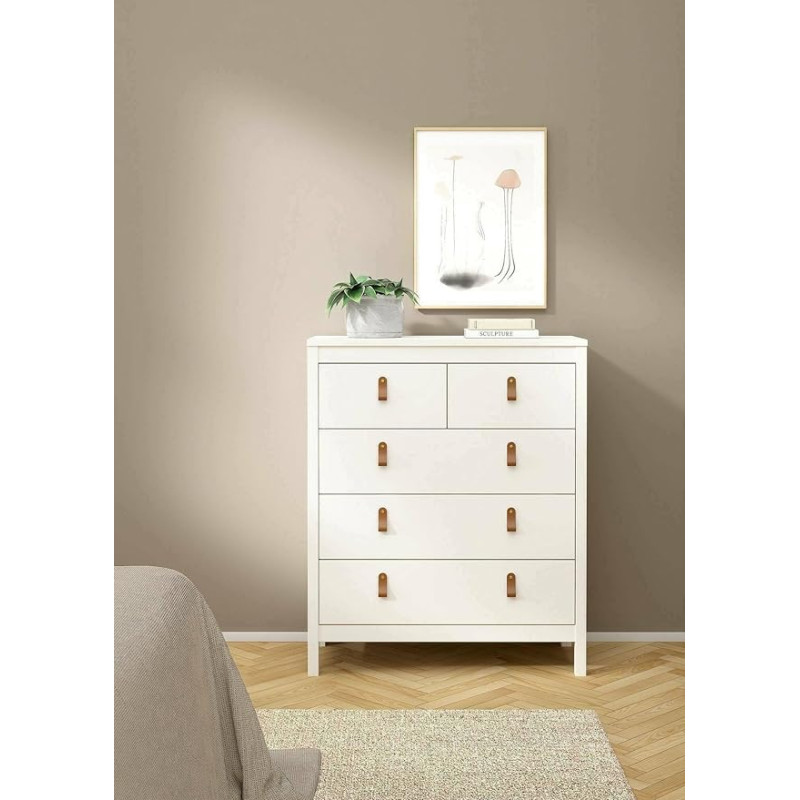 Dmora Jeanine Chest of Drawers, Multi-Purpose Chest of Drawers, Bedroom Chest of Drawers, 82 x 38 x 99 cm, White