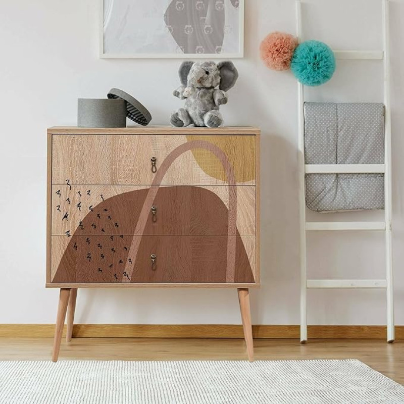 Dmora Nebula Multipurpose Week Bedroom Dresser Cabinet with Drawers, 80 x 40 x 89 cm, Multi-Colour