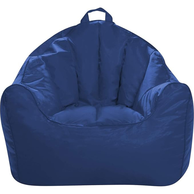 Posh Creations Textured Comfortable Seat for Playroom and Bedroom Large Bean Bag Malibu Lounge Navy Blue