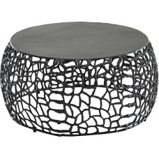 FineBuy Coffee Table Metal 66 x 66 x 30 cm Sofa Table Aluminium Round Design Living Room Table with AST Structure Small Coffee Table Modern Side Table Side Table Living Room